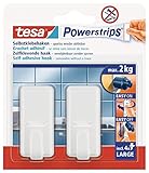 Tesa Powerstrips Haken Large CLASSIC - Selbstklebender Wandhaken für Glas,...