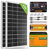 ECO-WORTHY 240W Solaranlage Komplettset Inselanlage netzunabhängiges Kit für Wohnmobil...