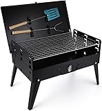 Holzkohlegrill Picknick im Freien Tragbarer Grill Koffergrill Faltbarer Holzkohlegrill...