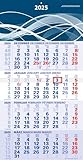 der blaue 4-Monatskalender Kompakt 2025 blauer Bürokalender großer Wandkalender