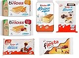 Testpaket Ferrero Kinder Brioss Delice Fiesta Albicocca Ciligia Cacao und Latte kuchen 6...