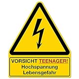 Vorsicht Teenager Schild (20 x 24,5 cm) - Lustige Geschenkidee für Teenager zum...