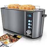 KESSER® Toaster mit Brötchenaufsatz, Automatik-Langschlitztoaster mit 6...