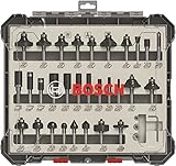 Bosch Professional 30tlg. Fräser Set Mixed (für Holz, Zubehör Oberfräsen mit...