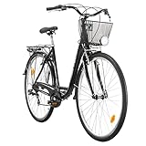 Multibrand Probike 28 Zoll City Fahrrad Shimano 7 Gang, Korb, Fahrrad-Licht, Damen, Herren...