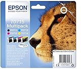 Epson Original T0715 Tinte Gepard, wisch- und wasserfeste (Multipack, 4-farbig)...