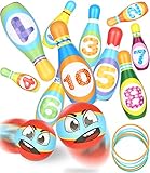 Kegelspiel für Kinder Bowling Ball Set, 10 Kegel und 2 Bälle und 5...