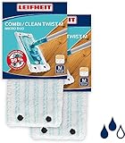 Leifheit 2er Set Wischbezug Clean Twist M micro duo, für alle Bodenarten, Bodenwischer...