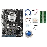 Dariokki B75 12USB GPU Miner Motherboard+CPU+2X4G DDR3 RAM+L¨¹Fter+Thermal Grease+2XSATA...