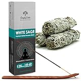 Simply Vedic White Sage Räucherstäbchen mit Räucherstäbchenhalter (ca. 135...