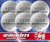 6X CR1220 WILHELM Lithium Knopfzelle 3V 40mAh ø12x2,0mm Batterie DL1220