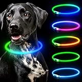 Leuchthalsband Hund, Mehrfarbiges USB-wiederaufladbares LED-Hundehalsband, 1...