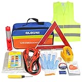 QLOUNI 12-in-1 Auto Notfall-Werkzeugset Pannenhilfe Set Auto Sicherheit Kit mit...