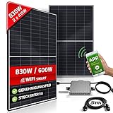 Balkonkraftwerk 2 x 415 W Set 830 W / 600 W Photovoltaik Balkon Solaranlage Steckerfertig...