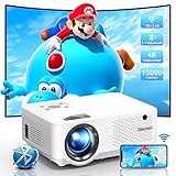 Beamer, 15000 Lumen 1080P Full HD Beamer 4K Heimkino Unterstützt, 5G WiFi Bluetooth...