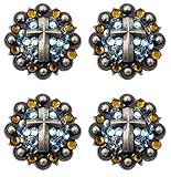 Concho 4 Conchos Strass Pferd Sattel Western Trense türkis co390