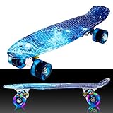 Bunao Bunao Mini Cruiser Retro Skateboard mit LED-Lichträdern, Farbe 31