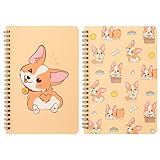 EFenegabos 2 Stück A5 Corgi Notizbuch mit Spiralbindung Cartoon Hund Spiral Spiralblock...