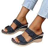 LCpddajlspig Sandalen Damen Sommer klettverschluss Kork Keilsandale Espadrilles Offene...