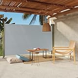 BaraSh Seitenmarkise Ausziehbar 180x300 cm Grau Windschutz Terrasse Sonnenschutz Balkon...