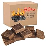 Voulosimi Feuerkohle-Starterstäbchen für Kamin, Lagerfeuer, Grill, Holzofen (60 Stück,...