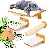 PETSAPET® Katzen Kletterwand Set - 4-Teiliges Set inkl. Katzenbretter für die Wand,...