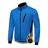 XM Herren Winter Fahrradjacke Thermo-Vlies Softshell Winterjacke Wasserdicht...