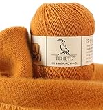 TEHETE 100% Merinowolle Garn zum Stricken, Häkelgarn Schurwolle, 250 Metern 3-fädig 50g...