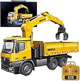 s-idee® S1575 Rc Kipplader mit Kran & Schrottgreifer Dump Truck 1:14 LKW 26 Kanal Huina...