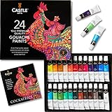 Castle Art Supplies Gouache-Farben-Set | 24x12ml brillante, gedeckte Farben auf...