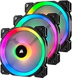 Corsair LL120 RGB LED PWM PC-Gehäuselüfter (120mm Dual Licht Loop RGB LED, Dreierpack...