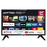 Antteq AV24H3 Fernseher 24 Zoll (60 cm) Smart TV mit Netflix, Prime Video, Rakuten TV,...