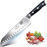 SHAN ZU Kochmesser Küchenmesser, Chefmesser Santoku Deutscher Carbon Edelstahl Scharfe...