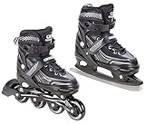 Croxer 2in1 Schlittschuhe Inline Skates Inliner Optima Black verstellbar...