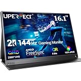 UPERFECT Portable Monitor 2K 144Hz, 16 Zoll Tragbarer Monitor USB C Display mit 2560*1440...