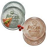 MamboCat 4er Set Pizzateller creme & grün I Ø 33 cm I für 4 Personen I große...