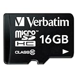 Verbatim Premium Micro SDHC Speicherkarte mit Adapter, 16 GB, Datenspeicher für Foto- und...
