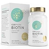 Biotin Tabletten - Hochdosiert mit 10.000 mcg D-Biotin pro Tablette - 365 vegane Tabletten...