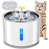 Katzenbrunnen, Petiigo Edelstahl Trinkbrunnen für Katzen BPA-frei mit 3 Filter LED...