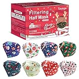 Tayogo 20 Stück FFP2 Maske Weihnachten, 5-Lagen Masken FFP2 Weihnachten Bunt, Filtr-rate...