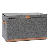 LOVE IT STORE IT Premium Aufbewahrungsbox mit Deckel - Truhe aus Leinen - Verstärkt mit...