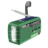 DEGEN DE13 Kurbelradio Tragbares Solar Radio FM AM SW Eingebaute Wiederaufladbare Batterie...