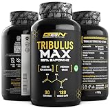 Tribulus Max - 180 Kapseln - Hochdosiert mit 4500 mg pro Tagesdosis - Premium:...