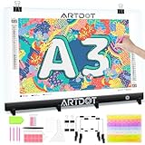 ARTDOT Leuchttisch A3 als 5D Diamond Painting Zubehör, Einstellbare Helligkeit Diamant...