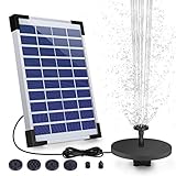 AISITIN Solar Springbrunnen 5.5W Solar Teichpumpe mit Solar Panel Eingebaute 1500mAh...