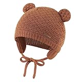 XIAOHAWANG Baby Wintermütze Jungen Mädchen Warmer Strickmützen Weicht Baumwolle-Futter...