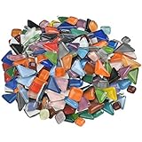 500g Bunte Glas-Mosaiksteine unregelmäßig Gemischte Glasmosaik Glas...