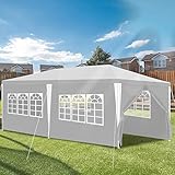 Gimisgu Pavillon Weiß 3x6m Wasserdicht Gartenpavillon UV-Schutz Partyzelt...