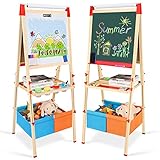 Innedu Kinder Staffelei, Groß Holz-Doppelseitige Kindertafel, Spielzeug zeichnen mit...