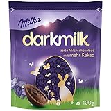 Milka Feine Eier Dark Milk 100g I Schokoladen Eier Einzelpackung I Dunkle Alpenmilch...